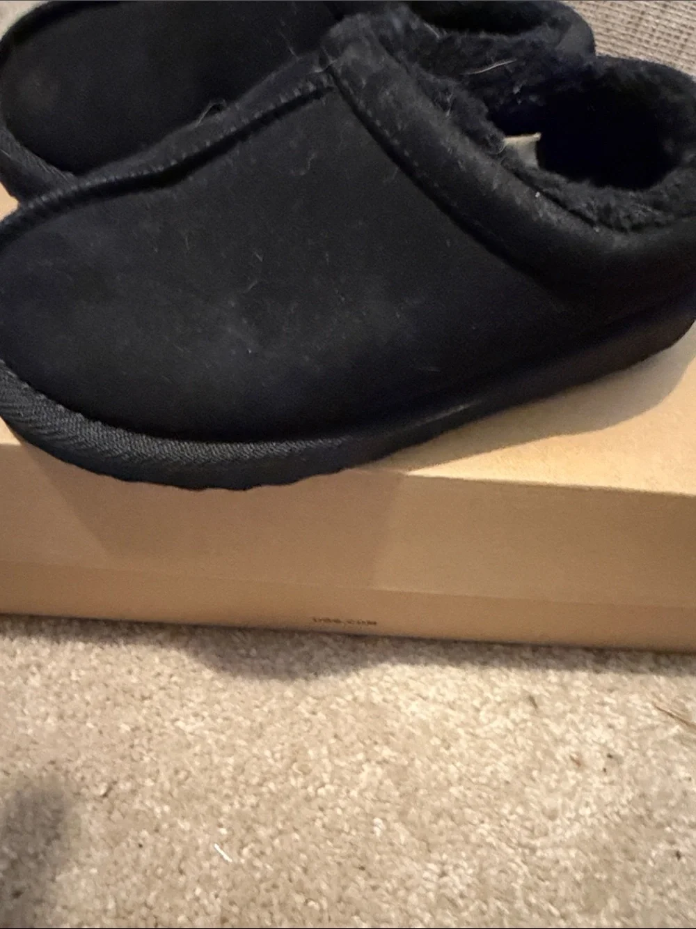 Cat & Jack Black Kids Slip-On Fuzzy Lined Slippers